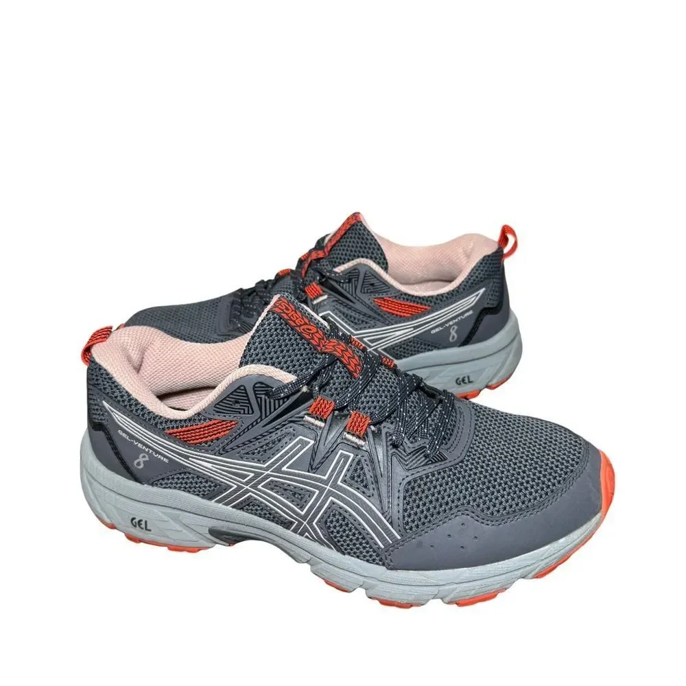ASICS mens Gel-Venture 8 Gray and Orange Shoes size 8.5